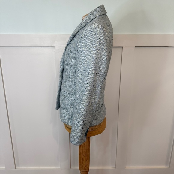 Talbots Wool Herringbone Blue Speckled Tweed Blazer size SM *See Measurements* - Picture 2 of 11